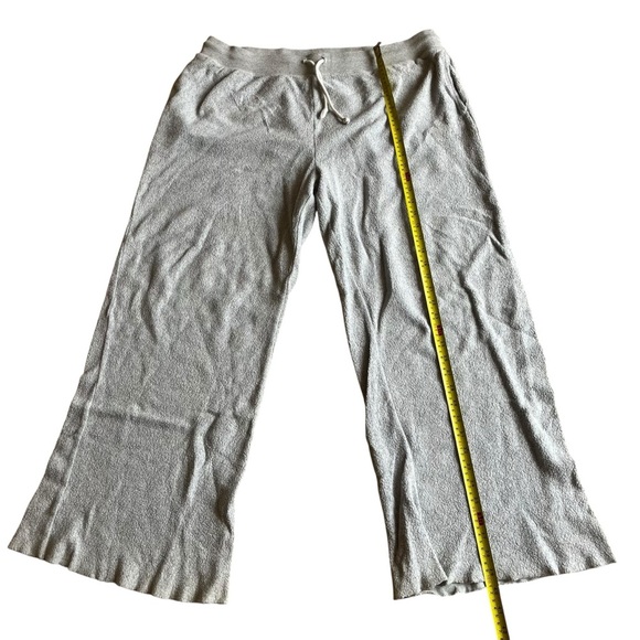 Aerie Cozy Fleece Wide Leg Lounge Pants Gray Drawstring Waist Women’s XL - Picture 3 of 9